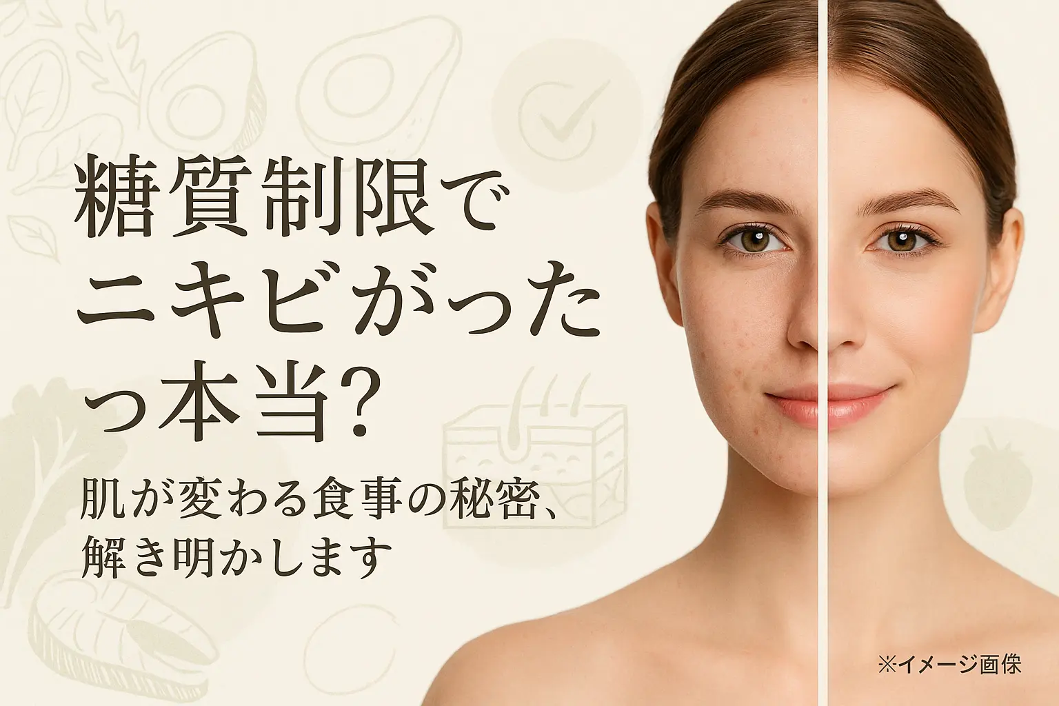 糖質制限でニキビが治った話は本当？食事と肌改善のコツ