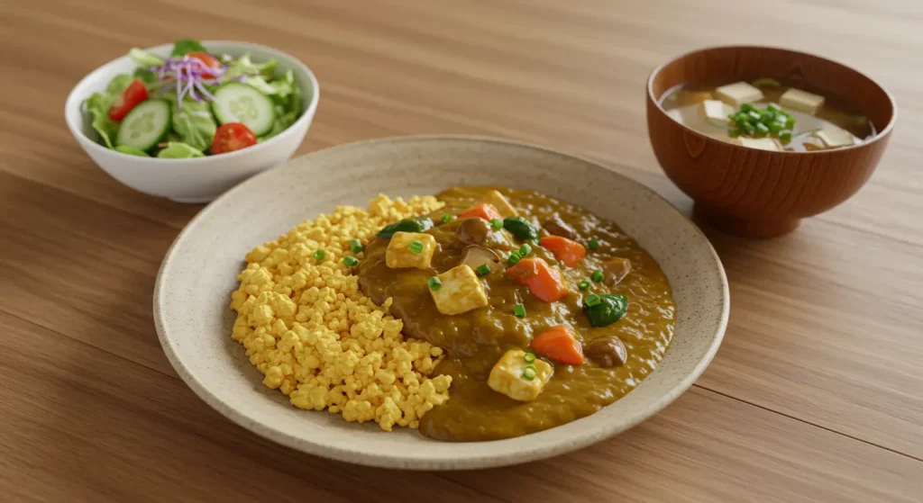 豆腐をカレーのご飯代わりに
