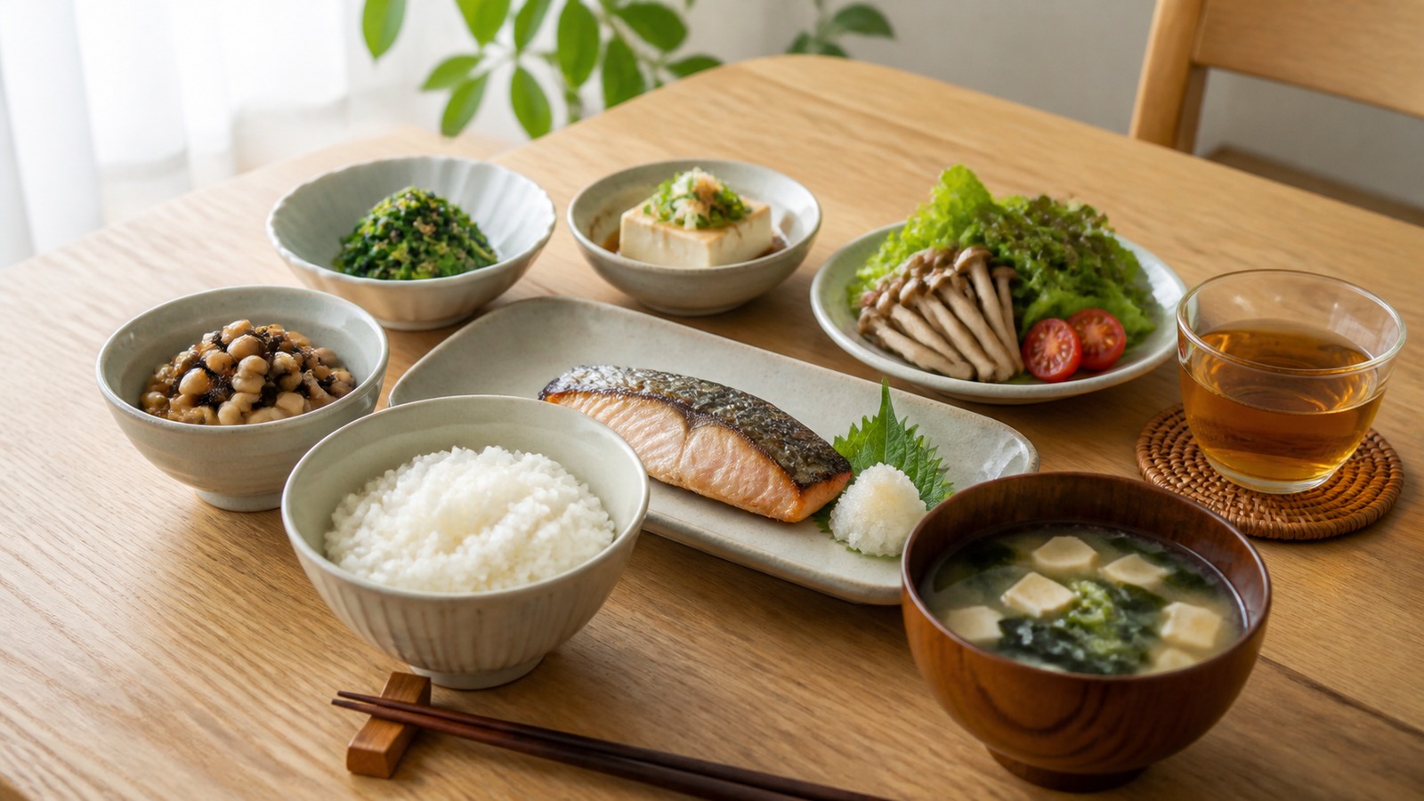 白米や菓子を完全排除せず、野菜・豆・魚・主食を組み合わせた食卓